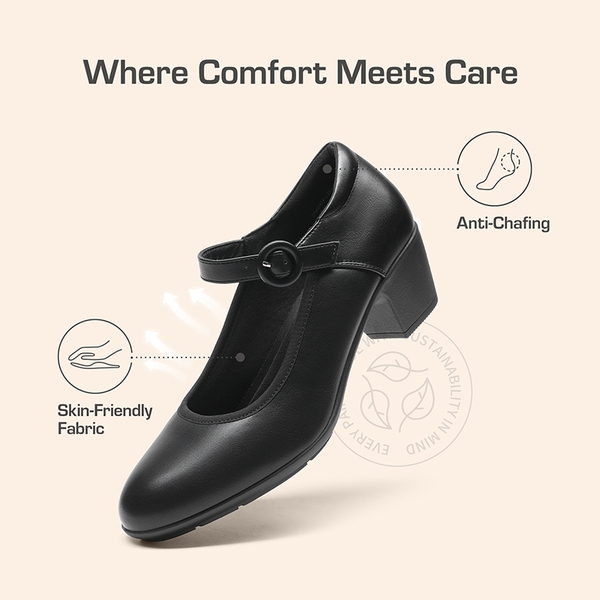 Ascenda Slip-Resistant Arch Support Mary Jane Pumps - BLACK - 5