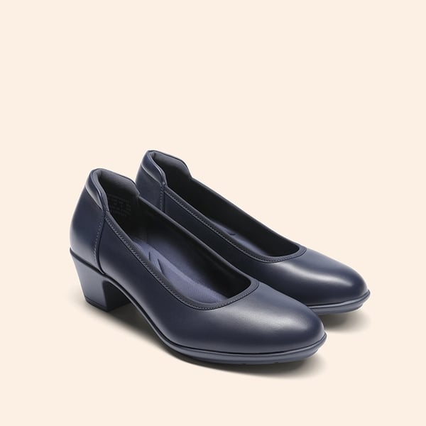 Ascenelle Non-Slip Block Work Pumps - NAVY - 1