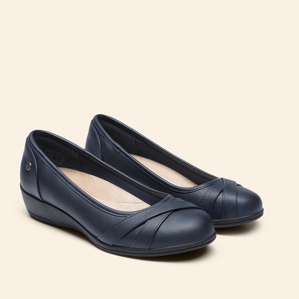 Ascenelle Comfortable Arch Support Fashion Flats - NAVY - 2