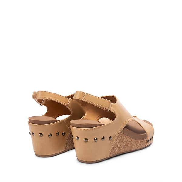 Practical Wedge Heel Sandals - TAN - 3