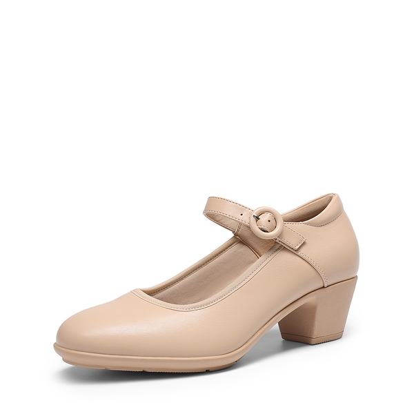 Slip-Resistant Arch Support Mary Jane Pumps - NUDE -  0