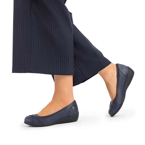 Ascenelle Comfortable Arch Support Fashion Flats - NAVY - 7