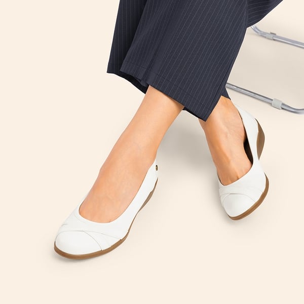 Comfortable Arch Support Fashion Flats - WHITE - 7