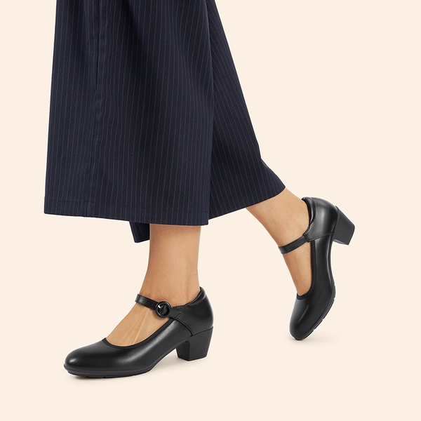 Ascenda Slip-Resistant Arch Support Mary Jane Pumps - BLACK - 6