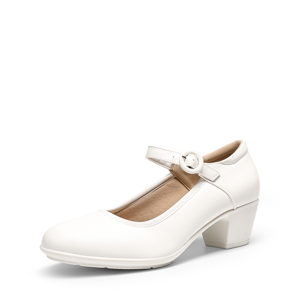Slip-Resistant Arch Support Mary Jane Pumps - WHITE -  0