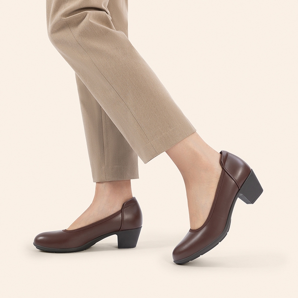Non-Slip Block Work Pumps - BROWN - 7