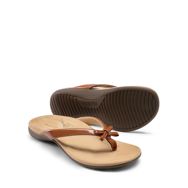 Stylish Ergonomic Arch Support Flip Flops - BROWN - 2