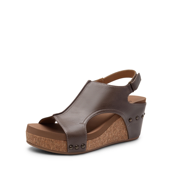 Practical Wedge Heel Sandals - BROWN -  0