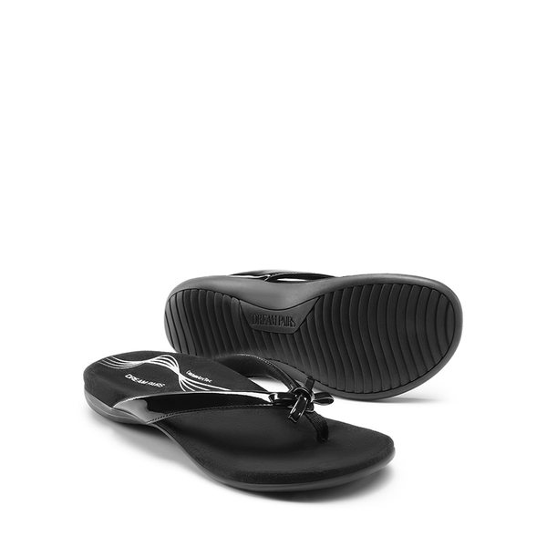 Stylish Ergonomic Arch Support Flip Flops - ALL BLACK - 2