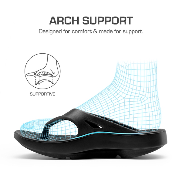 Comfortable Arch Support Flip Flops - BLACK - 2