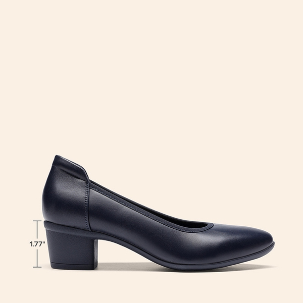 [Molly] Women's Chunky Heel Dress Shoes - NAVY - 1