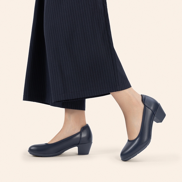 Ascenelle Non-Slip Block Work Pumps - NAVY - 7
