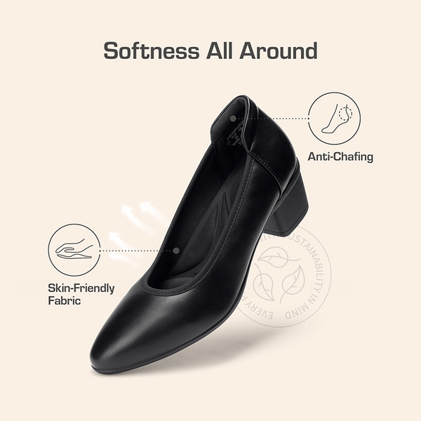 Ascenelle Women's Chunky Heel Dress Shoes - BLACK - 5