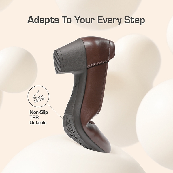 Non-Slip Block Work Pumps - BROWN - 4