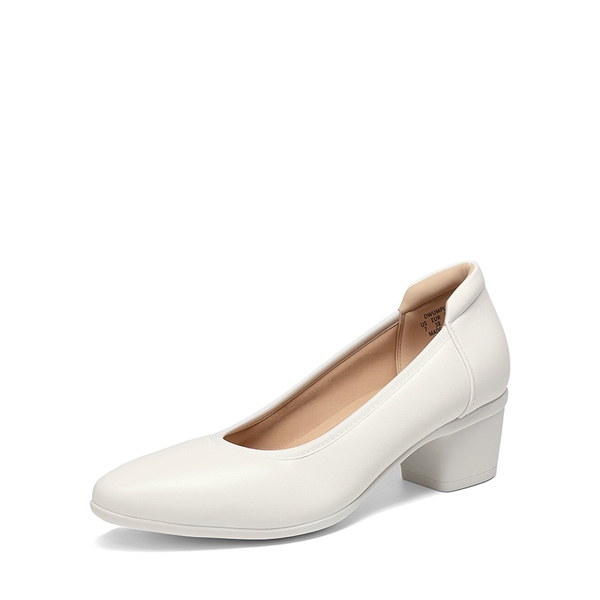 Ascenelle Women's Chunky Heel Dress Shoes - WHITE -  0