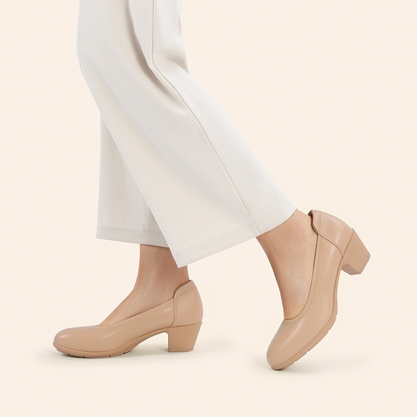 Non-Slip Block Work Pumps - NUDE - 7