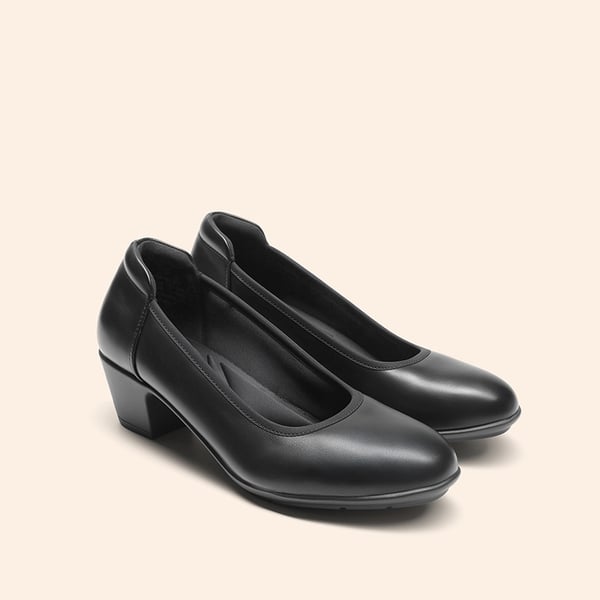 Ascenelle Non-Slip Block Work Pumps - BLACK - 1