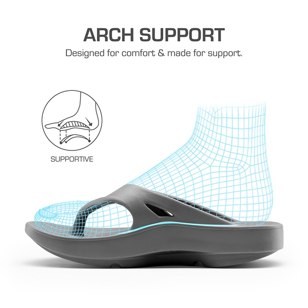 Comfortable Arch Support Flip Flops - GREY - 3