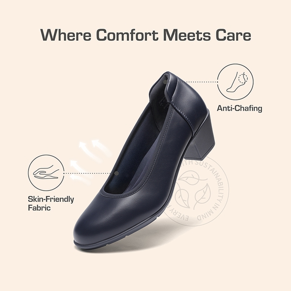 Ascenelle Non-Slip Block Work Pumps - NAVY - 5