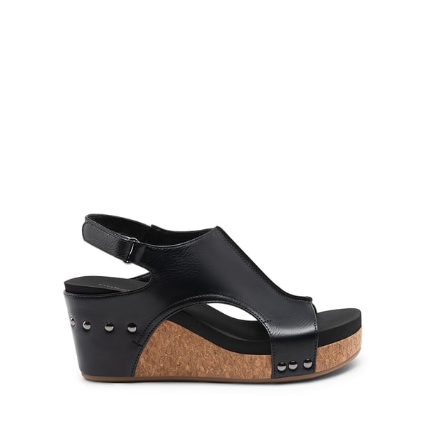 Practical Wedge Heel Sandals - BLACK - 1