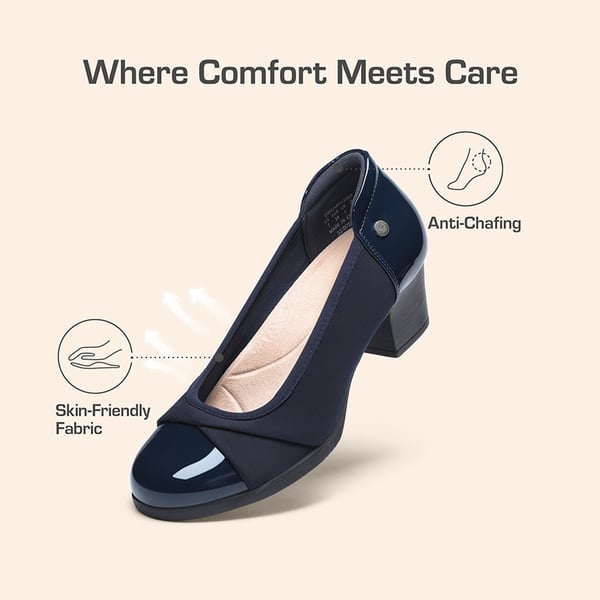 Ascenelle Comfortable Low-Heel Memory Foam Pumps - NAVY - 5