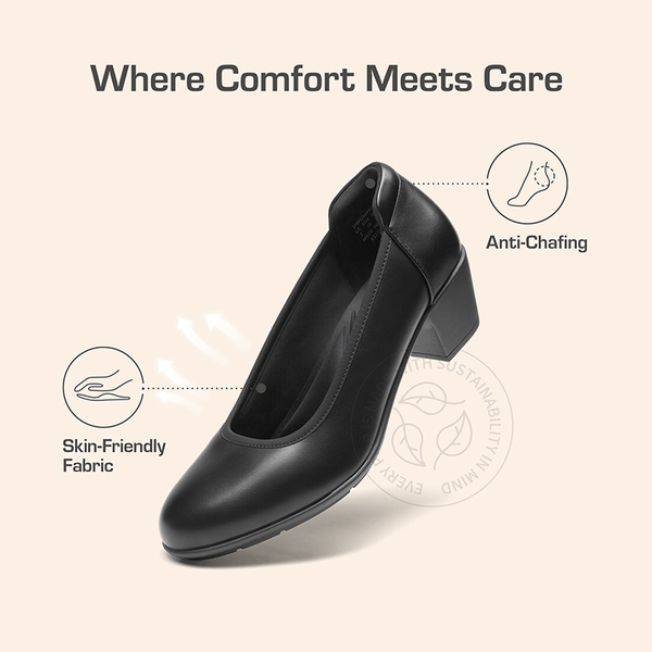 Ascenelle Non-Slip Block Work Pumps - BLACK - 5