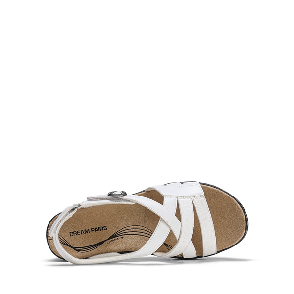 Open Toe Arch Support Wedge Sandals - WHITE - 2