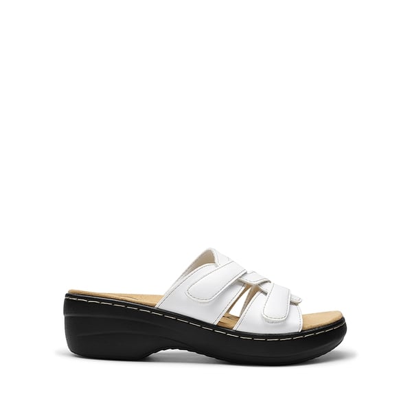 Comfort Arch Support Wedge Slide Sandals - WHITE - 5