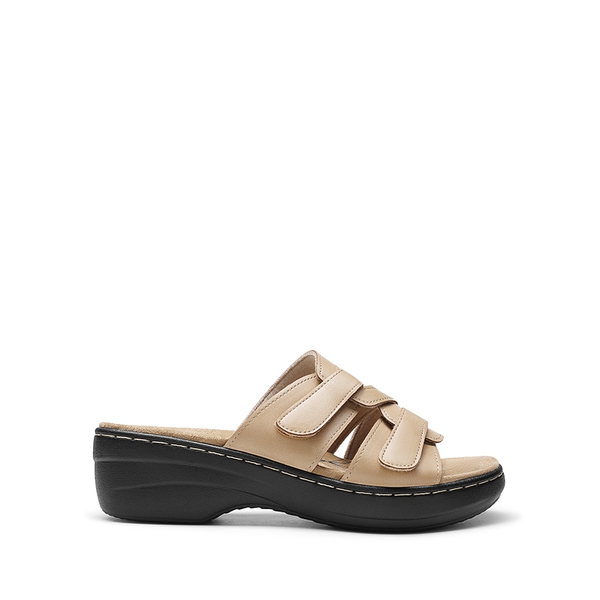 Comfort Arch Support Wedge Slide Sandals - NUDE - 5
