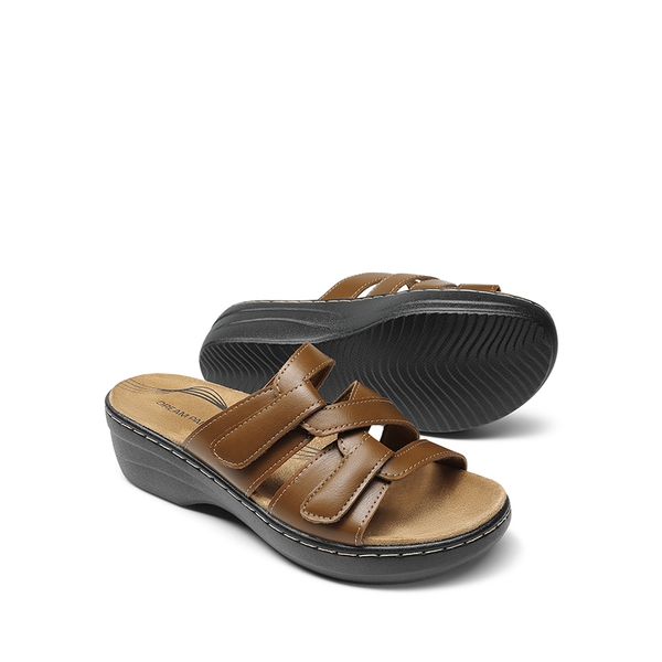 Comfort Arch Support Wedge Slide Sandals - BROWN - 2