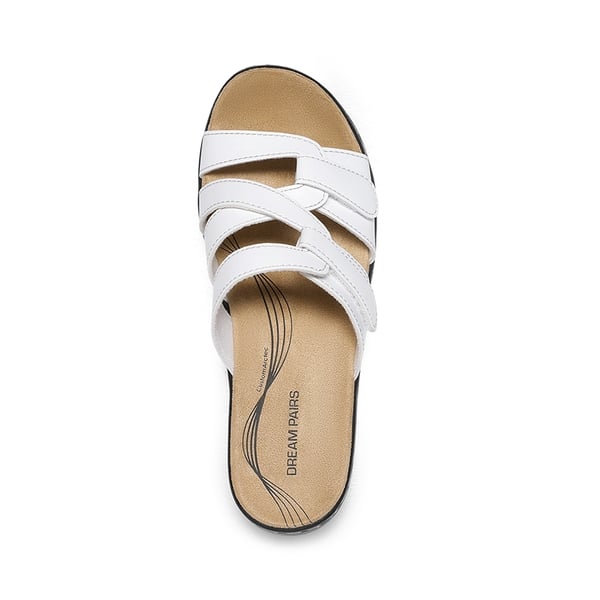 Comfort Arch Support Wedge Slide Sandals - WHITE - 1