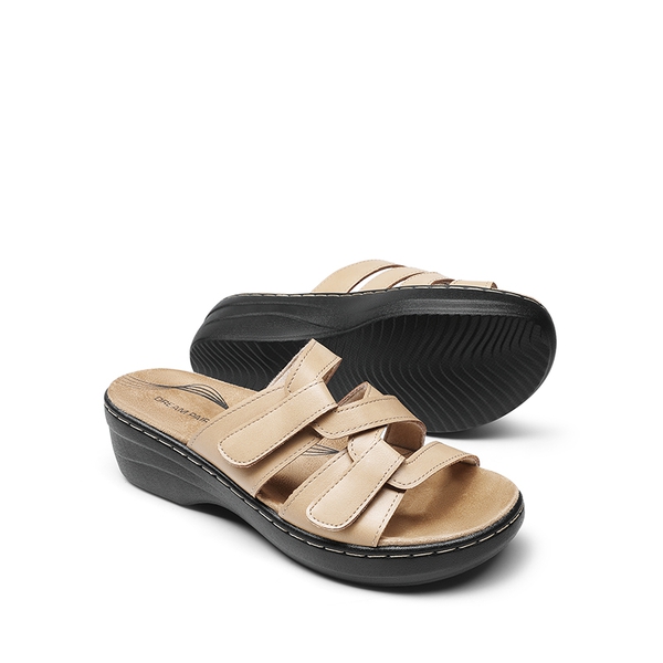 Comfort Arch Support Wedge Slide Sandals - NUDE - 2