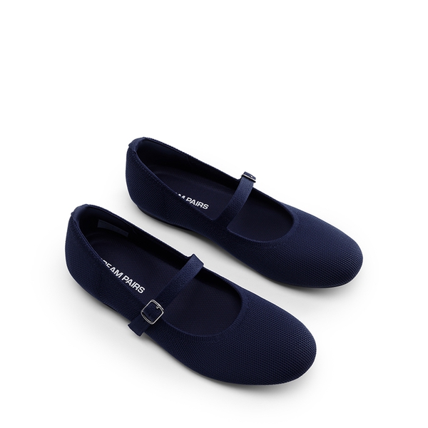 Breathable Arch Support Strap Flats - NAVY - 5