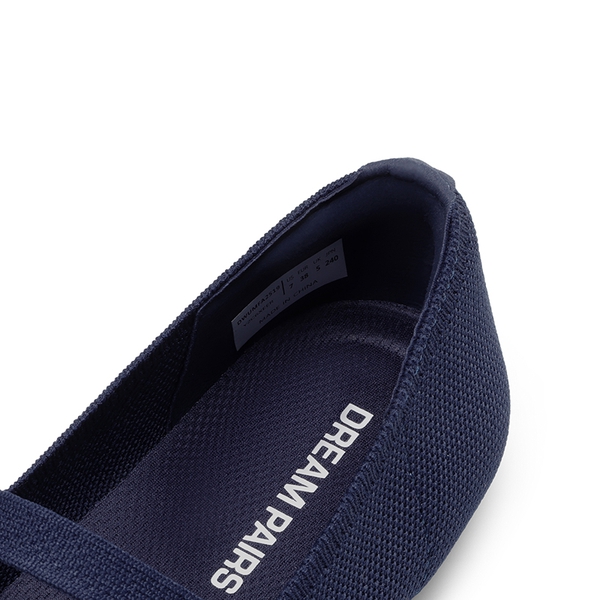 Breathable Arch Support Strap Flats - NAVY - 4