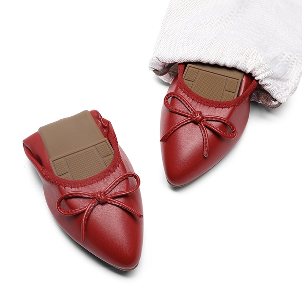 Women's Lightweight Slip-On Ballet Flats - RED - 2