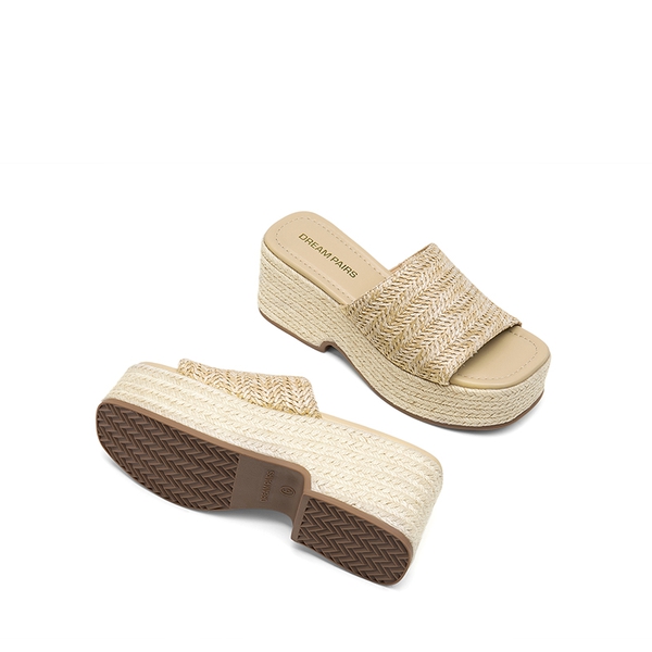 Non-slip Platform Espadrille Sandals - NUDE - 2