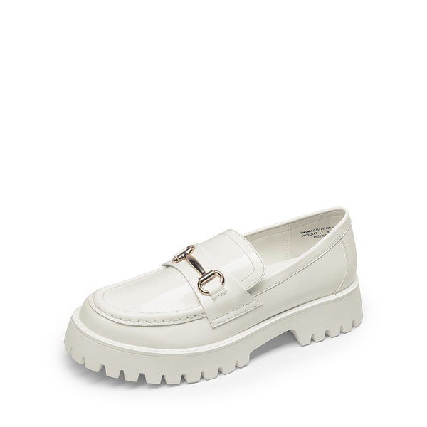 Slip Resistant  Platform Chunky Penny Loafers - WHITE -  0