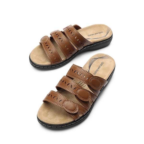 Women's Arch Support Slide Sandals - BROWN - 3