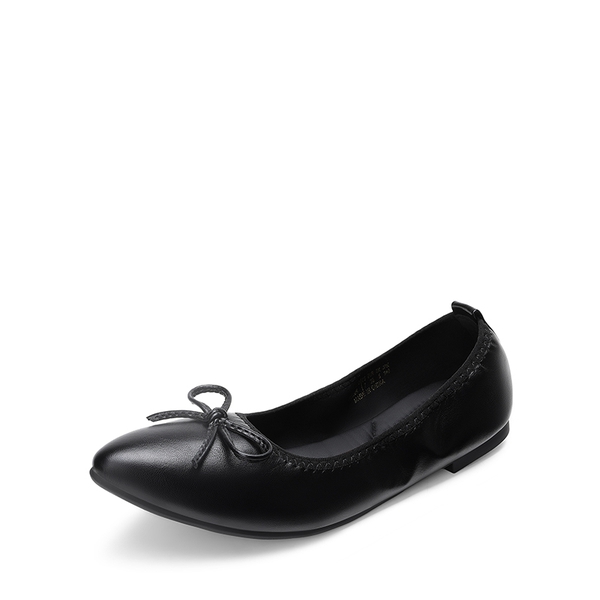 Women's Lightweight Slip-On Ballet Flats - BLACK -  0