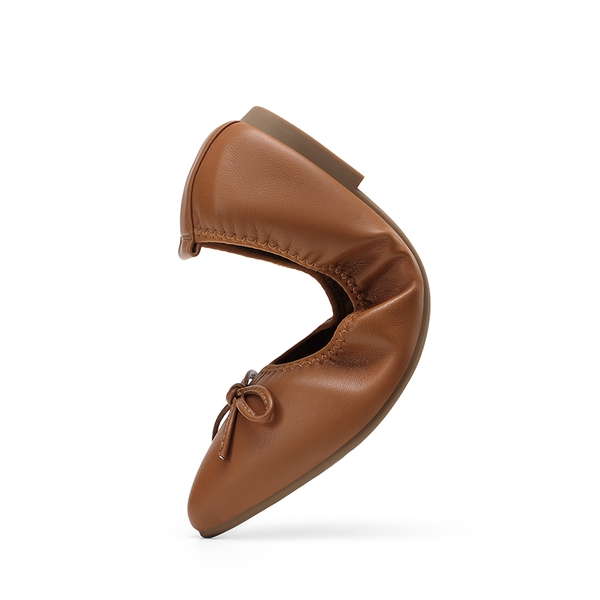 Women's Lightweight Slip-On Ballet Flats - BROWN - 1