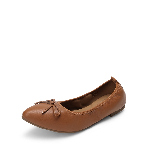 Women's Lightweight Slip-On Ballet Flats - BROWN -  0