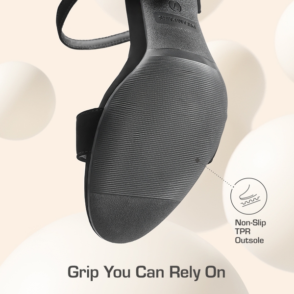 Minimalist Vegan Leather Block Heel Sandals - BLACK-NUBUCK - 4