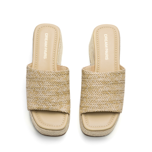 Non-slip Platform Espadrille Sandals - NUDE - 4