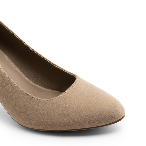 Versatile Classic Round Toe Block Heel Pumps - KHAKI - 4