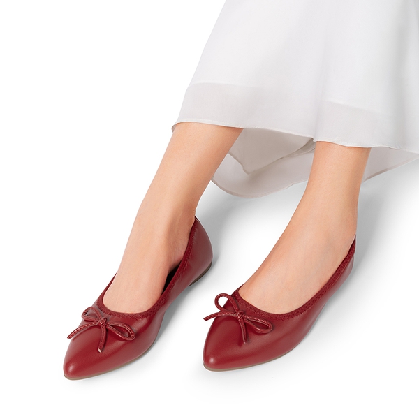 Women's Lightweight Slip-On Ballet Flats - RED - 6
