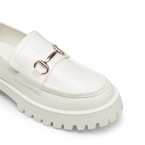 Slip Resistant  Platform Chunky Penny Loafers - WHITE - 3