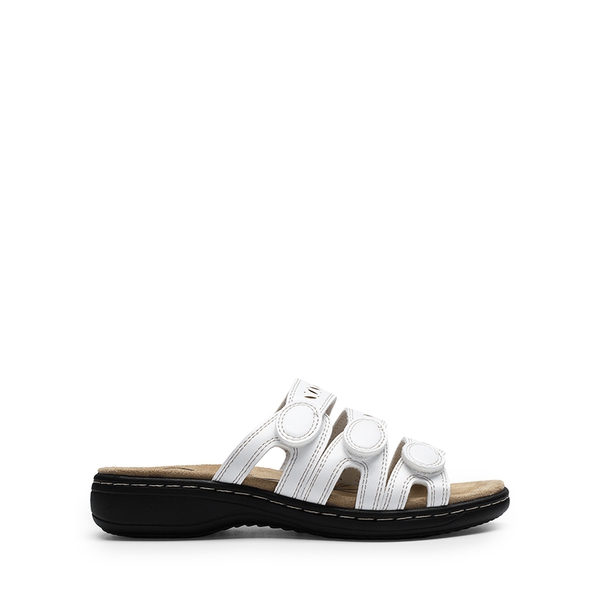 Adjustable Straps Slip On Slide Sandals - WHITE - 4