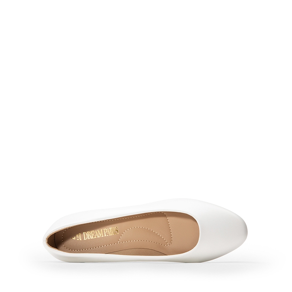 Wide-Toe Low Heel pumps - WHITE - 2