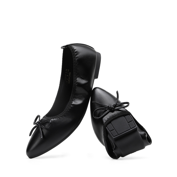 Women's Lightweight Slip-On Ballet Flats - BLACK - 4