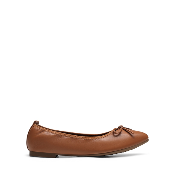 Women's Lightweight Slip-On Ballet Flats - BROWN - 3
